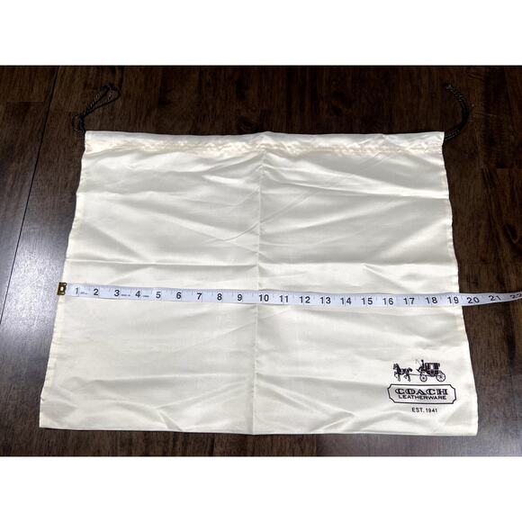 Coach Cream Drawstring Dust Bag 19.5 x15 – Logo Horse & Carriage - Picture 3 of 5
